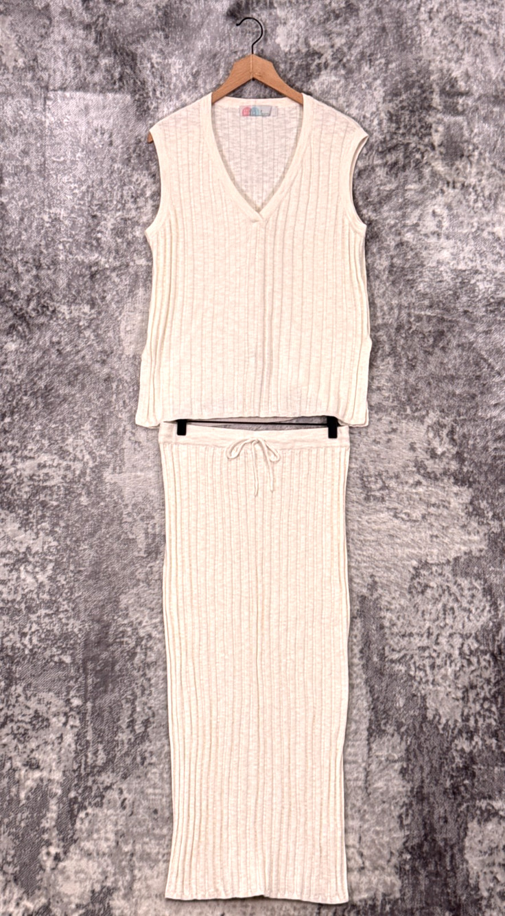 Free People Beach Veda Skirt Set Small Womens Ribbed Knit Midi Maxi 2 Piece